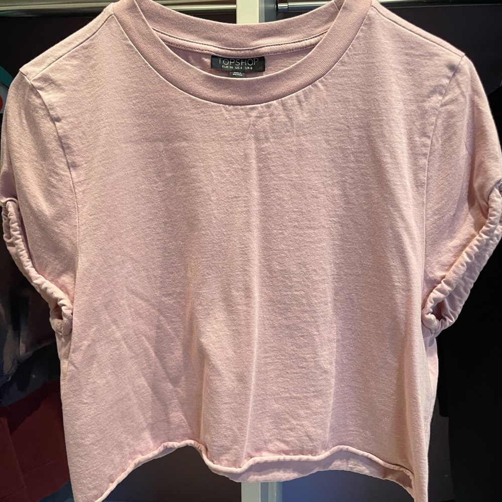 Topshop Pink Crop Top
